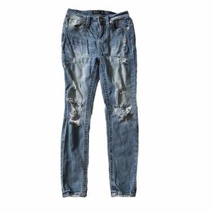 Miss Me Jeans Women 26 Destroyed HighRise Ankle Skinny Embellished Pockets 26x28